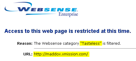 Websense: authority on all things unsavory.